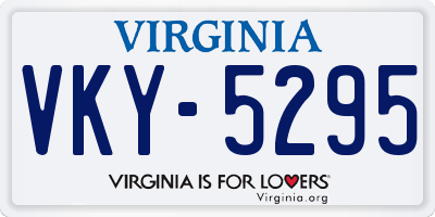 VA license plate VKY5295