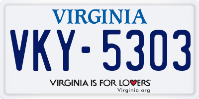 VA license plate VKY5303