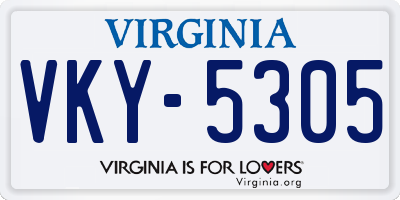 VA license plate VKY5305