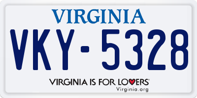 VA license plate VKY5328