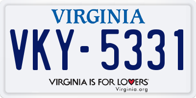 VA license plate VKY5331