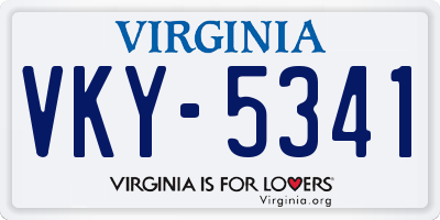 VA license plate VKY5341