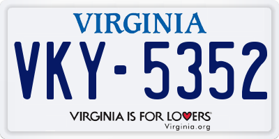 VA license plate VKY5352