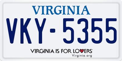 VA license plate VKY5355