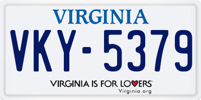 VA license plate VKY5379