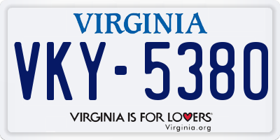 VA license plate VKY5380
