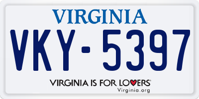 VA license plate VKY5397