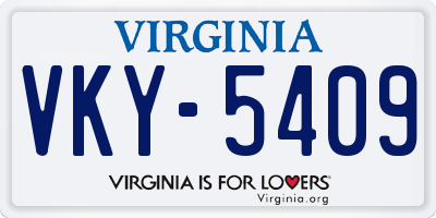 VA license plate VKY5409