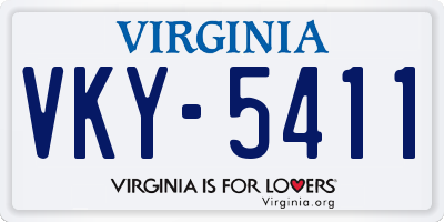VA license plate VKY5411