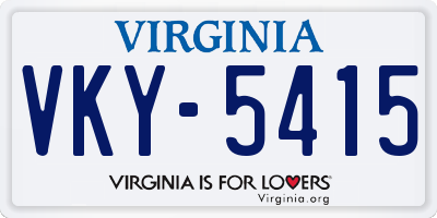 VA license plate VKY5415