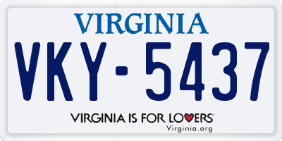VA license plate VKY5437