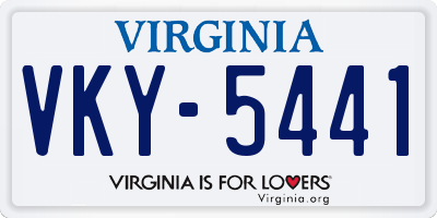 VA license plate VKY5441