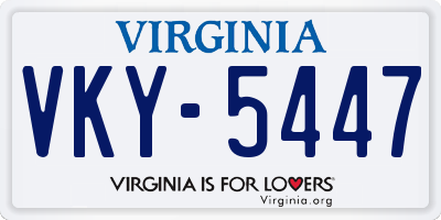 VA license plate VKY5447