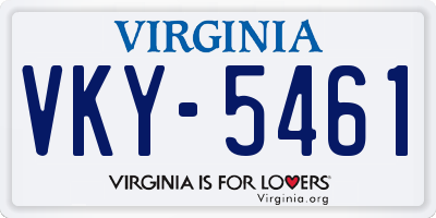 VA license plate VKY5461