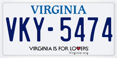 VA license plate VKY5474