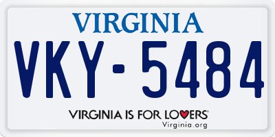 VA license plate VKY5484