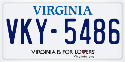 VA license plate VKY5486