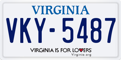 VA license plate VKY5487