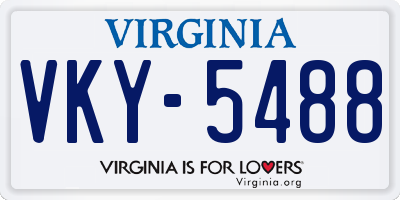 VA license plate VKY5488