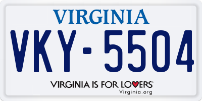 VA license plate VKY5504