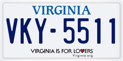 VA license plate VKY5511