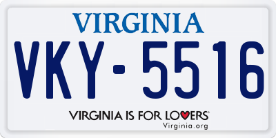 VA license plate VKY5516