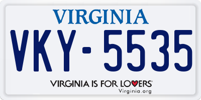 VA license plate VKY5535