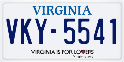 VA license plate VKY5541