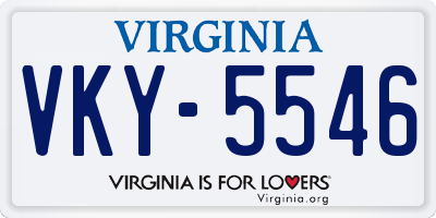 VA license plate VKY5546