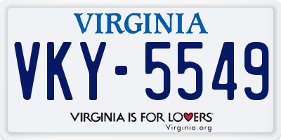 VA license plate VKY5549