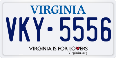 VA license plate VKY5556