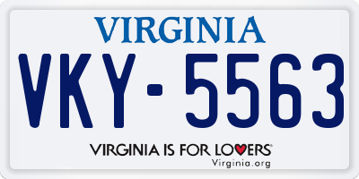 VA license plate VKY5563