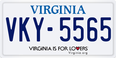 VA license plate VKY5565