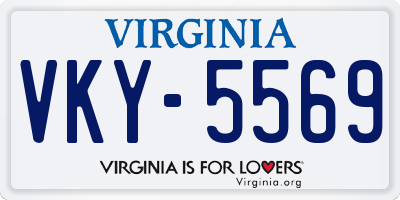 VA license plate VKY5569