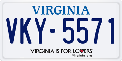 VA license plate VKY5571