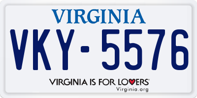 VA license plate VKY5576