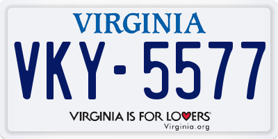 VA license plate VKY5577
