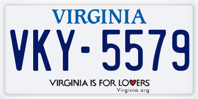 VA license plate VKY5579