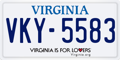 VA license plate VKY5583
