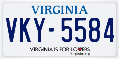 VA license plate VKY5584