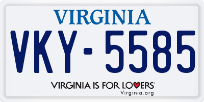 VA license plate VKY5585