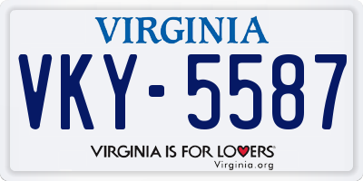VA license plate VKY5587