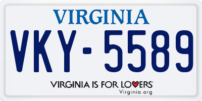 VA license plate VKY5589
