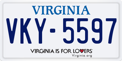 VA license plate VKY5597