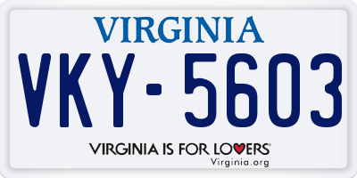 VA license plate VKY5603