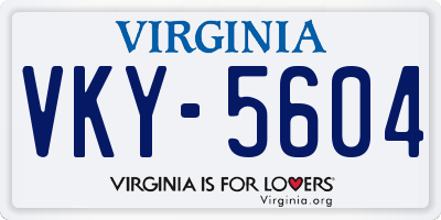VA license plate VKY5604