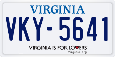 VA license plate VKY5641