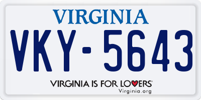 VA license plate VKY5643