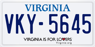 VA license plate VKY5645