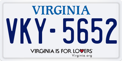 VA license plate VKY5652